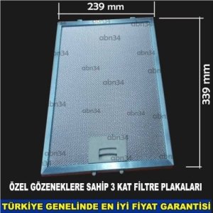 Alüminyum Davlumbaz Filtre 239x339 mm Ankastre Filtre 23x33cm