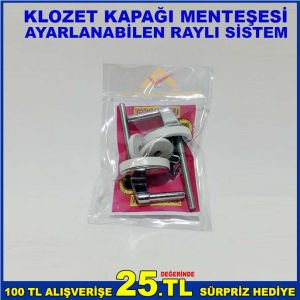 AYARLANABİLEN RAYLI SİSTEM KLOZET KAPAĞI BAĞLAMA TAKIMI LÜKS KROMAJLI MONTAJ TAKIMI
