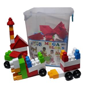 Jumbo Boy Parçalar Mega Blok's 140 Parça Saklama Kaplı Lego Seti Eğlenceli ve Sağlığa Zararsız Set