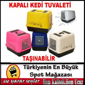 FİLTRE HAVALANDIRMALI KAPALI KEDİ KÖPEK TUVALETİ