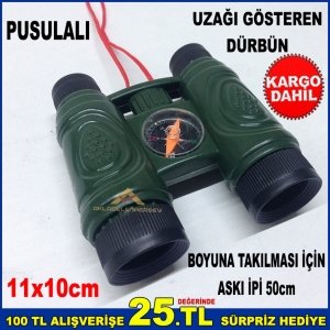 11x10cm BOYUTUNDA UZAĞİ GÖSTEREN PUSULALI OYUNCAK DÜRBÜN