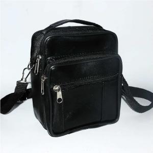 Gerçek Deri El Çantası - Askılı 4 Cepli Dikey Küçük Boy Hakiki Deri El Çantası 14x16cm