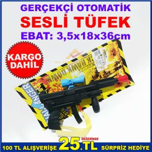 GERÇEKÇİ OTOMATİK SESLİ DÜRBÜNLÜ ASKILI TÜFEK