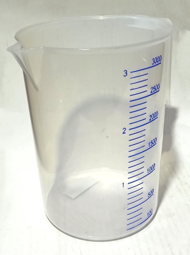 3 Litre Kapasiteli Kalın Plastikten Üretim Kulplu Ölçü Kabı