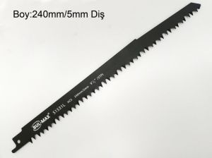 Hts Çelik Tilki Kuyruğu Testere Ağzı Uzun 240mm-5mm S1531L Çok Amaçlı Ahşap Kemik Pvc BMX-2695