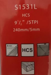 Hts Çelik Tilki Kuyruğu Testere Ağzı Uzun 240mm-5mm S1531L Çok Amaçlı Ahşap Kemik Pvc BMX-2695