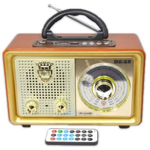 Meier M-110BT USB/SD/MP3/FM/Bluetooth Şarjlı Nostaljik Müzik Kutusu Multimedya Radyo Çalar