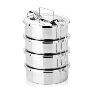 Isıtılabilir sefertası 4 katlı 1-3 kişilik,12x6cm sefer tası