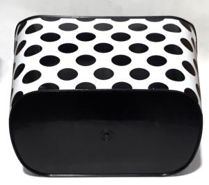 Siyah Benekli Çamaşır Selesi Çok Amaçlı 2 Kulplu Sepet 44x30x26cm Kaliteli Plastikten Üretilmiştir