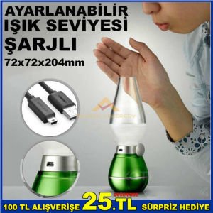 ÜFLEMEYLE YanıpSönen ŞARJLI ANTİKA İDARE LAMBASI-3