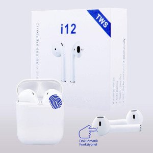 İ12 5.0 Stereo Bluetooth Kulaklık Dokunmatik Kablosuz Kulaklık Air pod