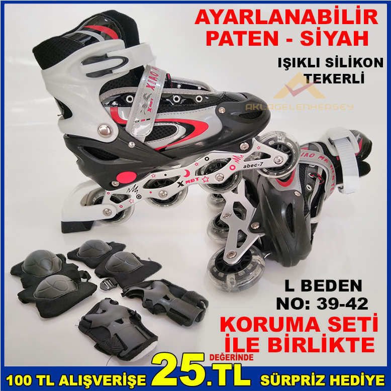 KORUMA SETLİ IŞIKLI TEKER AYARLI PATEN SY-L-3942