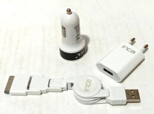 Multifonksiyonel Micro USB iPhone 4 ve Lightning Uçlu Şarj Aleti