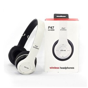 P47 Bluetooth Kulaklık Kablosuz Katlanır Wireless Kulaklık 5.0+Edr Güçlü Sesli Fm Radyolu