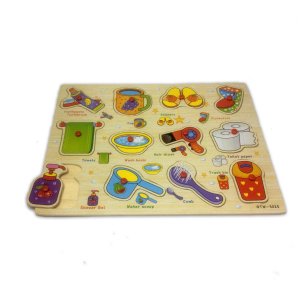 ER108 Kitap Puzzle 6 Sayfalı Eğitici Ve Sağlıklı Ahşap Oyuncak Zeka Gelişimine Destekçi