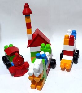 Jumbo Boy Parçalar Mega Blok's 140 Parça Saklama Kaplı Lego Seti Eğlenceli ve Sağlığa Zararsız Set