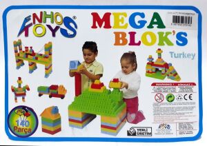 Jumbo Boy Parçalar Mega Blok's 140 Parça Saklama Kaplı Lego Seti Eğlenceli ve Sağlığa Zararsız Set
