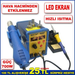 KAYNAK ONARIM ARAÇLARI SICAK HAVA ISI TABANCASI DİJİTAL HAVYA 2 in 1 SICAK HAVA LEHİM İSTASYONU