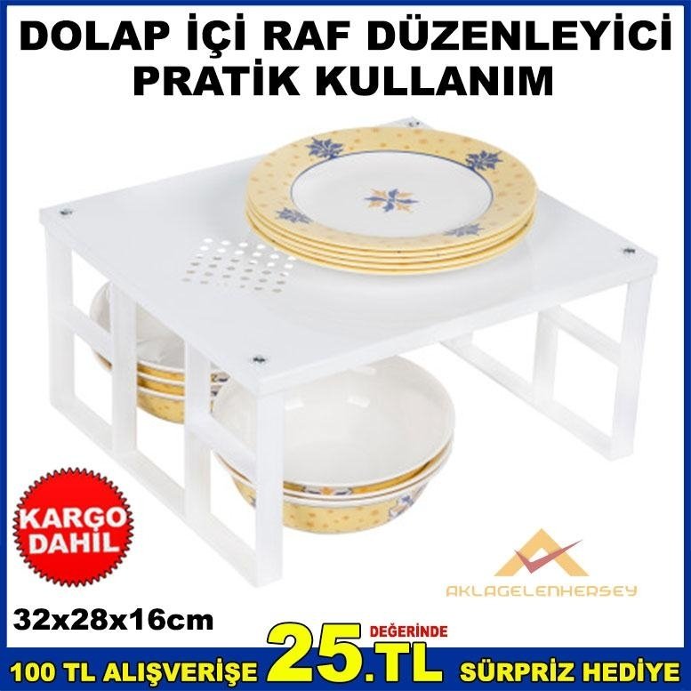 PRATİK KULLANIM DOLAP İÇİ RAF DÜZENLEME RAFI