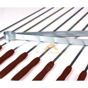 10 ADET ŞİŞ 1 ADET MAŞA'DAN OLUŞAN 40CM MANGAL,BARBEKÜ ŞİŞ TAKIMI