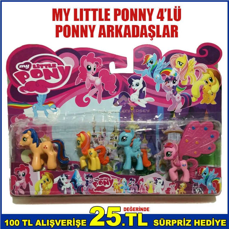MY LITTLE PONY 4'LÜ RENKLİ VE EĞLENCELİ KARAKTERLER