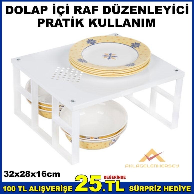 PRATİK KULLANIM DOLAP İÇİ RAF DÜZENLEME RAFI