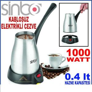 SİNBO SCM-2943 ELEKTRİKLİ ÇELİK CEZVE, KABLOSUZ ELEKTRİKLİ 360º DÖNEBİLEN TÜRK KAHVESİ MAKİNASI