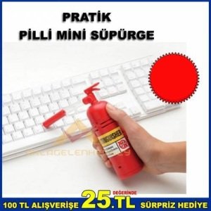 Yangın Tüpü Şeklinde Pilli Mini Vakum Ve Toz Temizlik Cihazı