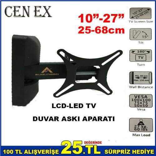 CEN EX 10'' 27'' 25-68 cm LCD-LED TV HAREKETLİ DUVAR ASKI APARATI 27 kg