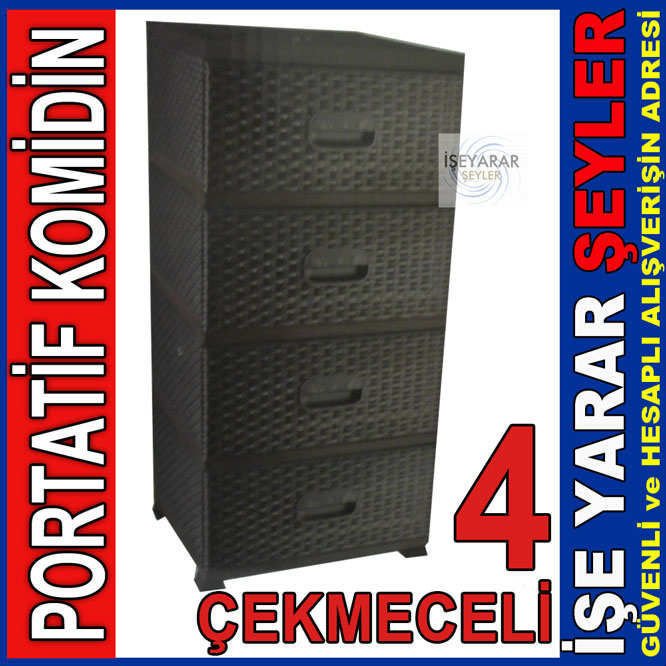 4 ÇEKMECE ÇOK AMAÇLI PLASTİK RADDAN LÜKS KOMİDİN
