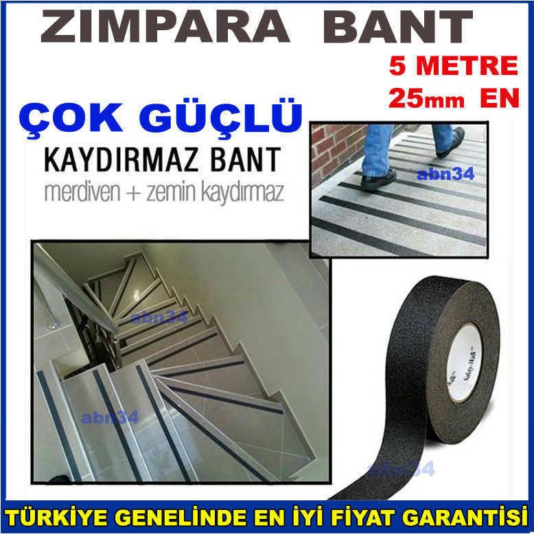 5 Metre Suya Dayanıklı Merdiven Kaydırmaz Zımpara Bant Zemin Her zemine uygun Kaydırmazlık Bantı