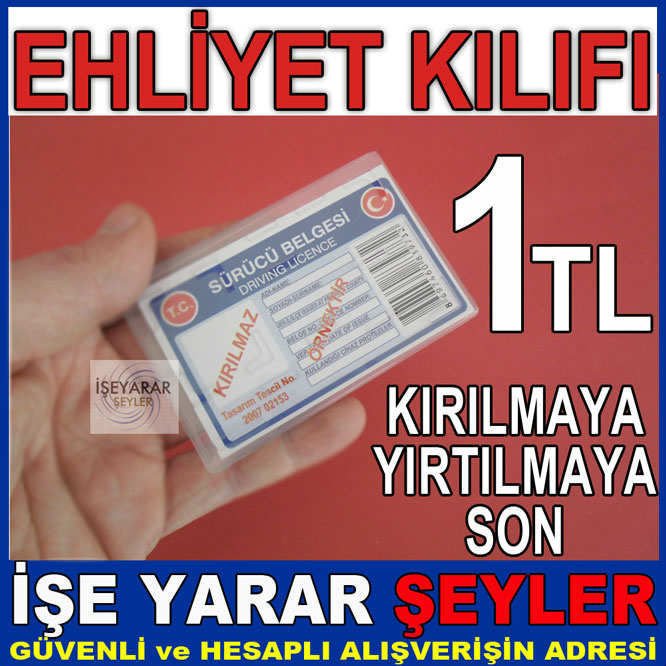 SEFFAF ESNEK PVC EHLİYET vb KART KORUYUCU KILIF