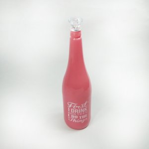 Soft Renkli Baskılı Cam Su Şişesi 1 lt Kapasiteli Dekoratif Şişe