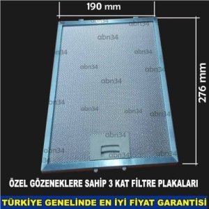 Alüminyum Davlumbaz Filtre 190x276mm Ankastre Filtre 19x27.6cm