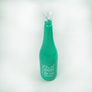 Soft Renkli Baskılı Cam Su Şişesi 1 lt Kapasiteli Dekoratif Şişe