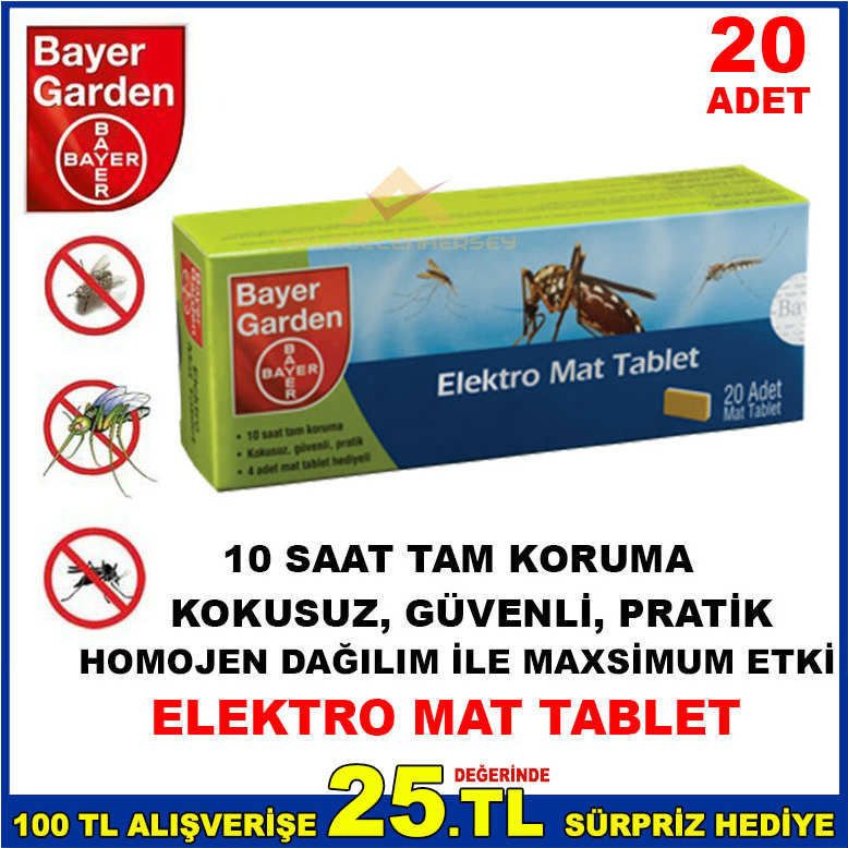 BAYER GARDEN 20 ADET ELEKTRO MAT TABLET KAPSÜL-1