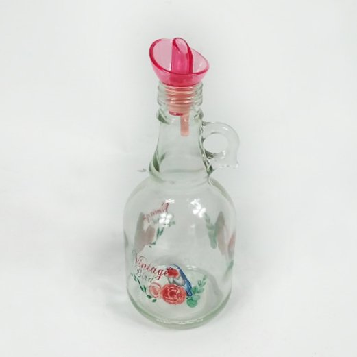 Gül Desenli Damacana Model Cam Yağdanlık Sirkelik 500 ml Kapasite