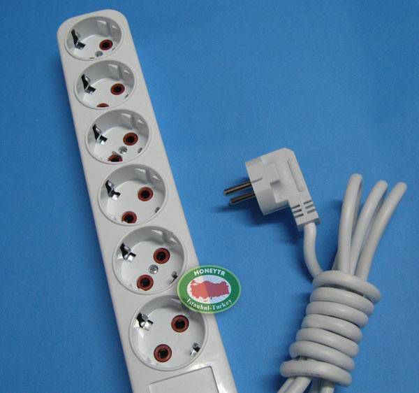 GARANTİLİ 6 LI TOPRAKLI UZATMA KABLOSU 5 METRE