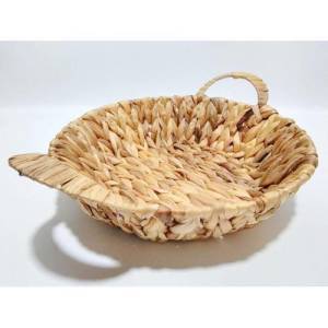 %100 Doğal Dekoratif Hasır Örgü Sepet Yuvarlak