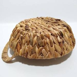 %100 Doğal Dekoratif Hasır Örgü Sepet Yuvarlak
