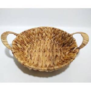 %100 Doğal Dekoratif Hasır Örgü Sepet Yuvarlak