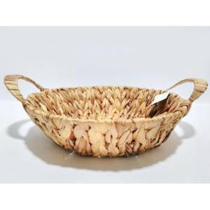 %100 Doğal Dekoratif Hasır Örgü Sepet Yuvarlak