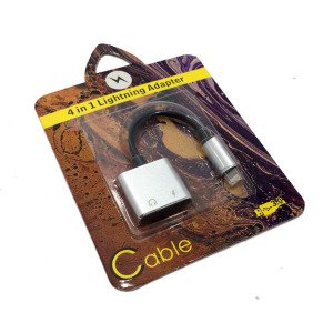 İphone 4 in 1 Lightning Çoklayıcı Adaptör Şarj Girişi Çoğaltma İphone Kulaklık Girişi Çoklayıcı