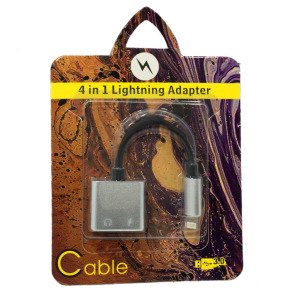 İphone 4 in 1 Lightning Çoklayıcı Adaptör Şarj Girişi Çoğaltma İphone Kulaklık Girişi Çoklayıcı