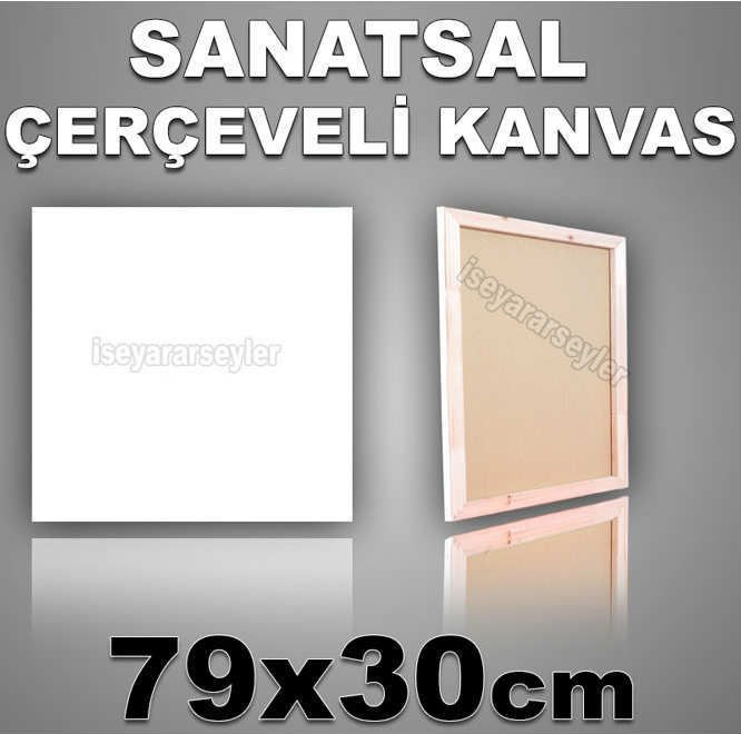 AHŞAP ŞASELİ BOŞ RESİM TUVALİ HAZIR TUAL 79x30