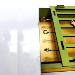 Kuş Desenli Ahşap Mektup Kutusu Zarflık Anahtarlık 25x16 cm