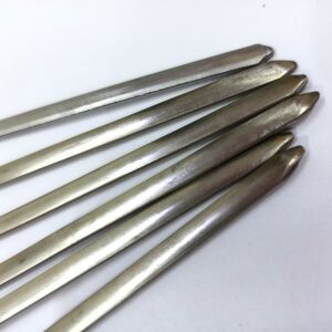 Paslanmaz Çelik 6'lı Barbekü Şiş Seti, Hayvan Şeklinde Pirinç Kulplu