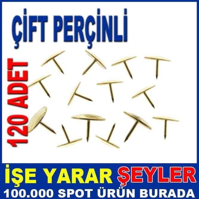 120 ADET ÇİFT PERÇİNLİ SARI ÇELİK RAPTİYE