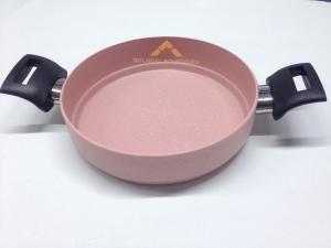 18cm İÇ VE DIŞ GRANİT KAPLAMA CAM KAPAKLI 2'Lİ TENCERE-TAVA SET