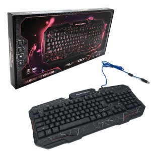 Platoon Pl-474 Işıklı Gamer Klavye Işıklı Oyuncu Klavyesi Damar Desenli Usb Girişli